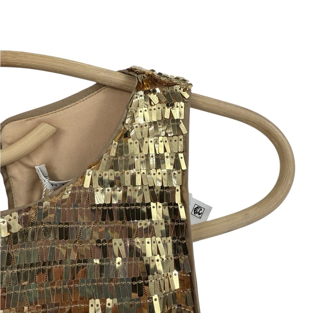 Trina Turk Koa Gold Tiki Tangle Sequin Shift Dress Size 2 6 8 NWT Party Glam - Picture 6 of 15